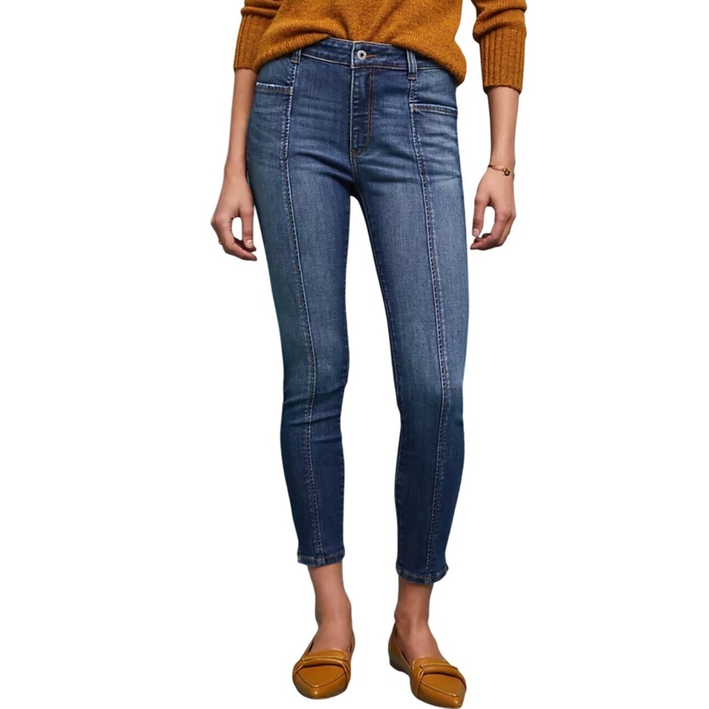 Pilcro Anthropologie High Rise Denim Leggings‎ Dark Wash Women's Size 26 Waist